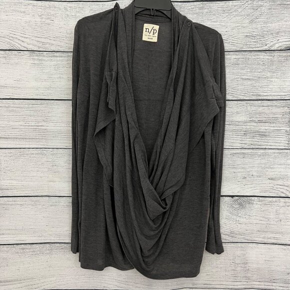 N/P Grey Drape Cardigan OS - Picture 1 of 3
